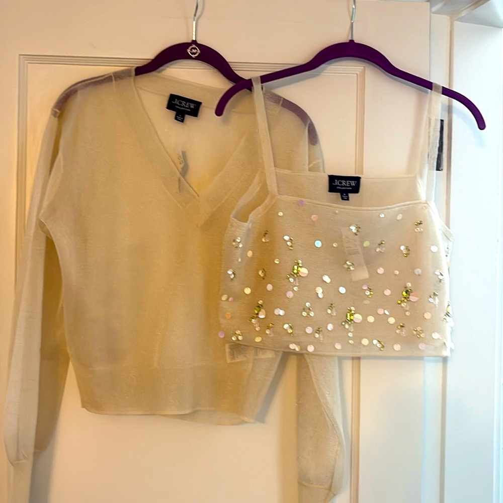 J. Crew collection sheer top and camisole